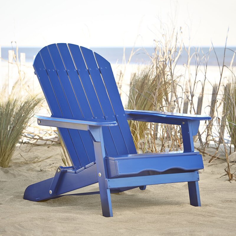 Solid wood folding adirondack chair